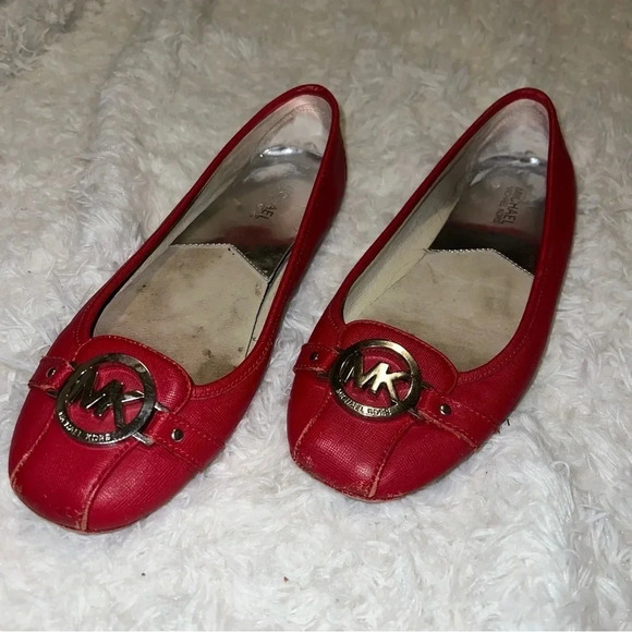 Michael Kors Red And Silver Flats Size 9.5 - Picture 1 of 9